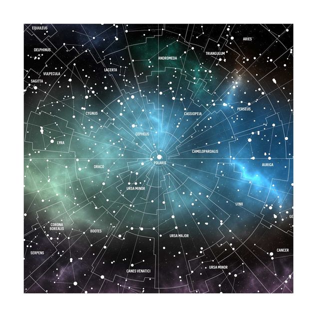 Wanddeko Treppenhaus Sternbilder Karte Galaxienebel