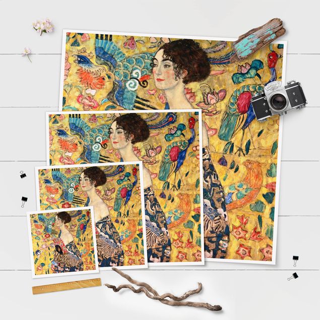 Wanddeko Esszimmer Gustav Klimt - Dame mit Fächer