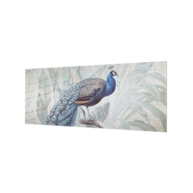 Wohndeko Vögel Shabby Chic Collage - Pfau