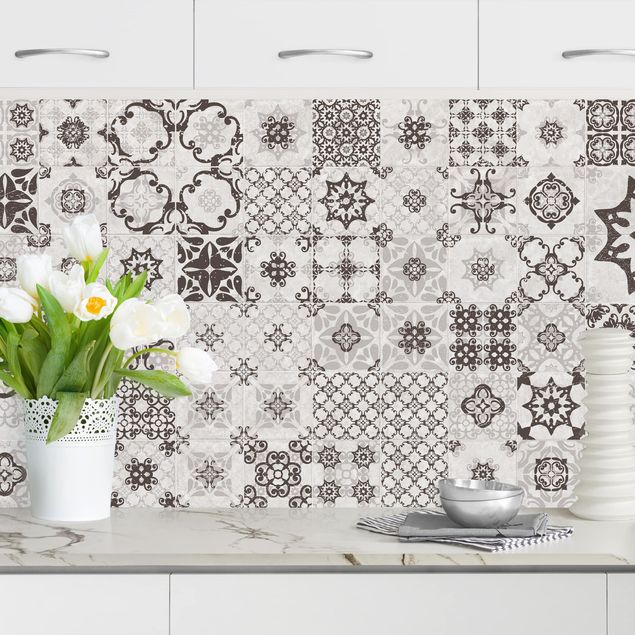 Wanddeko Küche Keramikfliesen Agadir grau