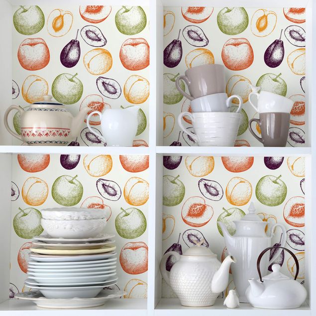 Wanddeko Büro Handgezeichnetes Obst Küchen-Muster