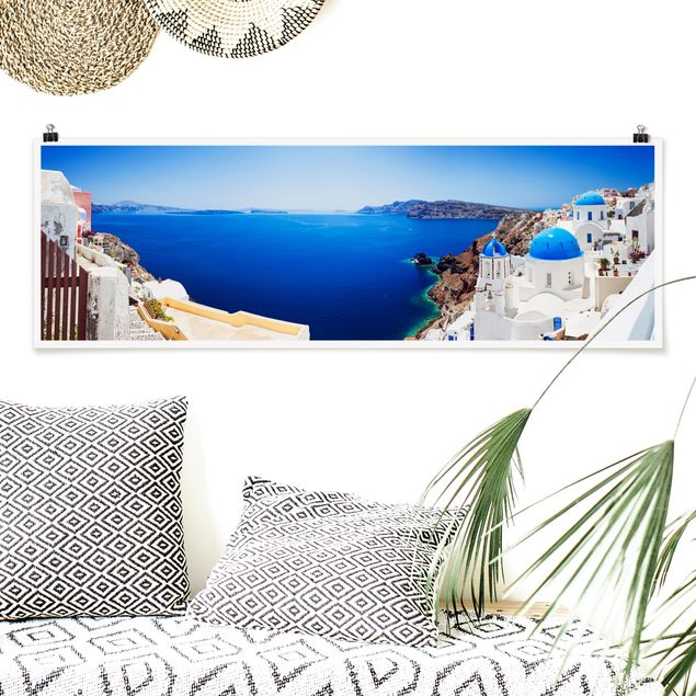 Wohndeko Architektur View Over Santorini