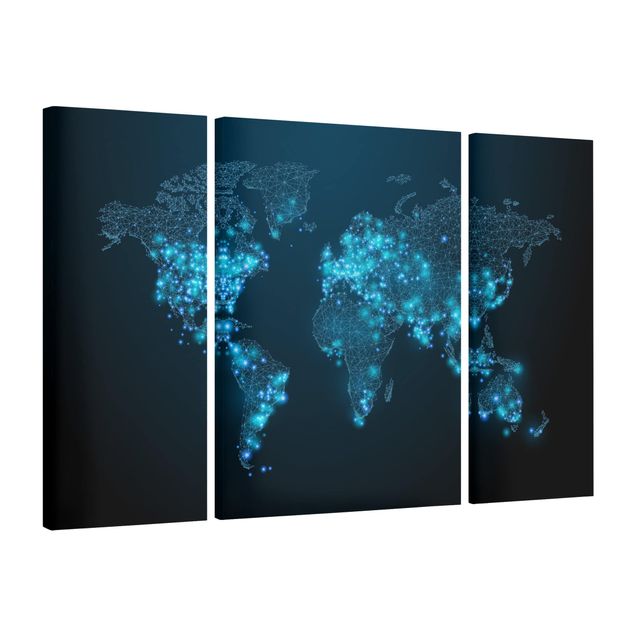 Wanddeko Flur Connected World Weltkarte