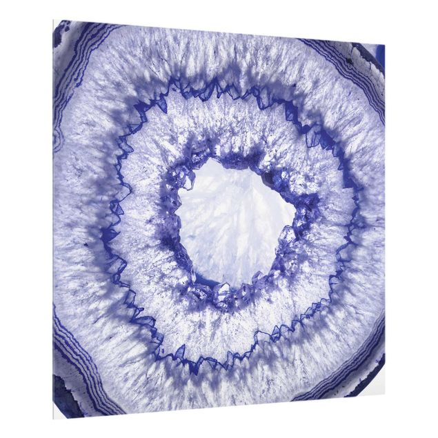 Wanddeko Energiebilder Blau Lila Kristall