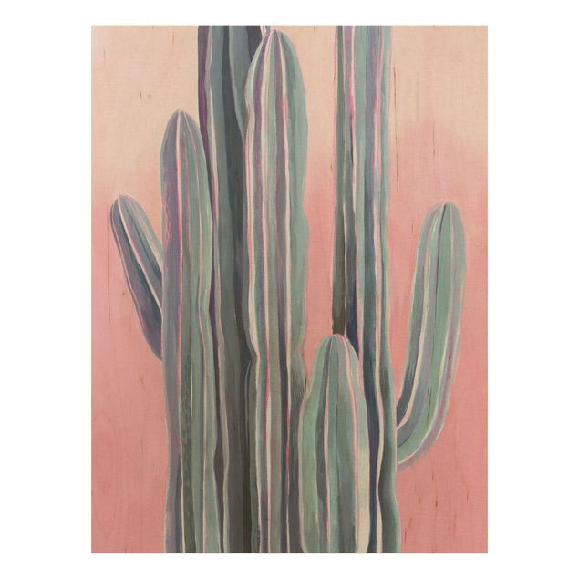 Wanddeko Flur Kaktus auf Rosa I