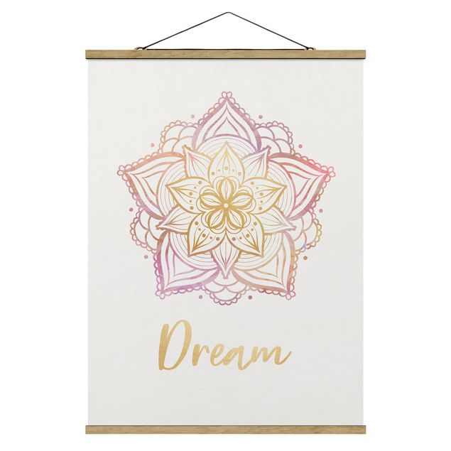 Wanddeko Flur Mandala Illustration Dream gold rosa