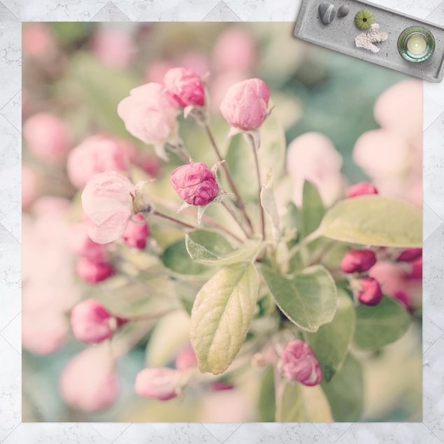 Wanddeko Schlafzimmer Apfelblüte Bokeh rosa