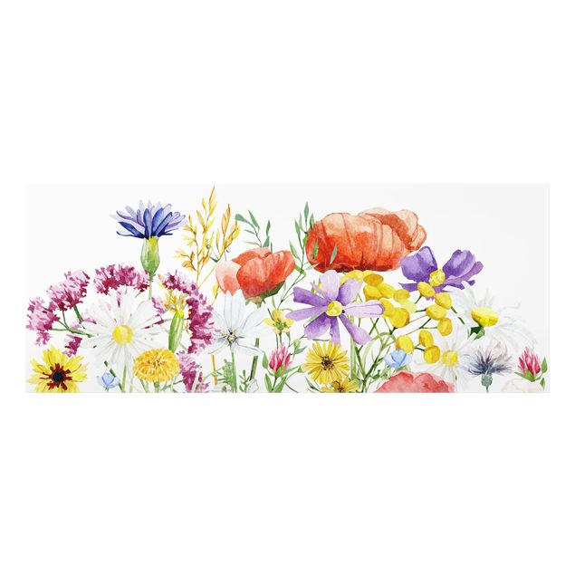 Deko Illustration Aquarellierte Blumen