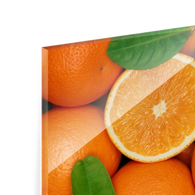 Küchenspiegel Glas Saftige Orangen