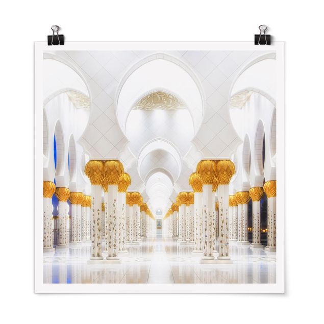 Wanddeko Wohnzimmer Moschee in Gold