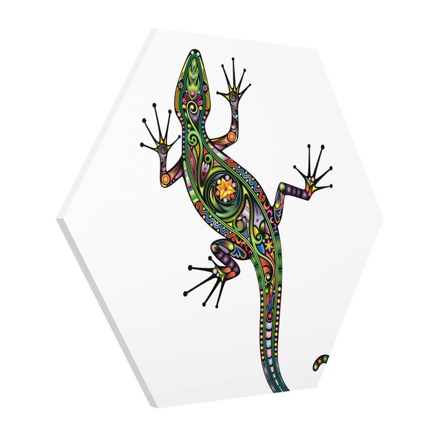 Wanddeko Büro Geckomuster