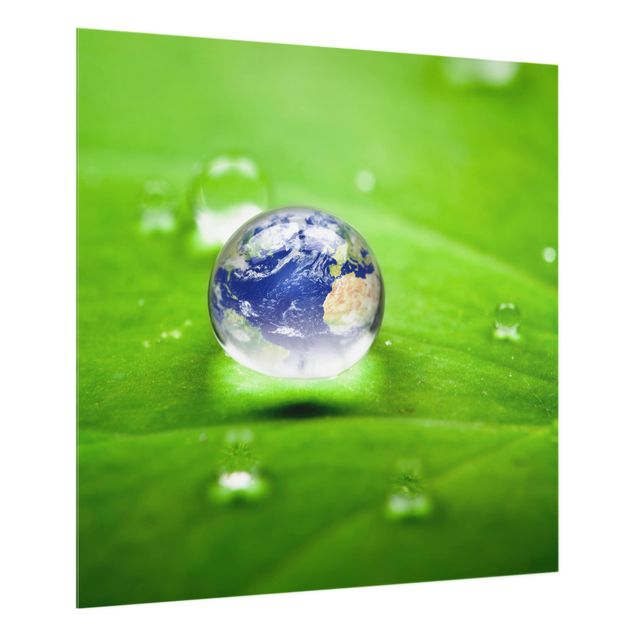 Glas Spritzschutz - Save the Planet - Quadrat - 1:1
