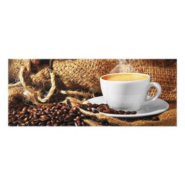 Spritzschutz Glas - Kaffee am Morgen - Panorama - 5:2