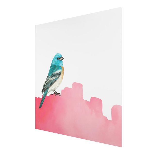 Wanddeko Esszimmer Vogel auf Pink