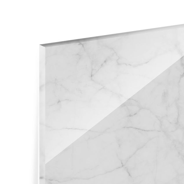 Glasrückwand Küche Steinoptik Bianco Carrara