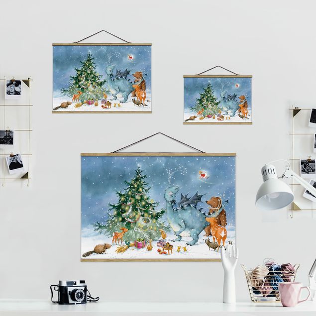 Wanddeko Mädchenzimmer Wassili Waschbär - Das Weihnachtsfest