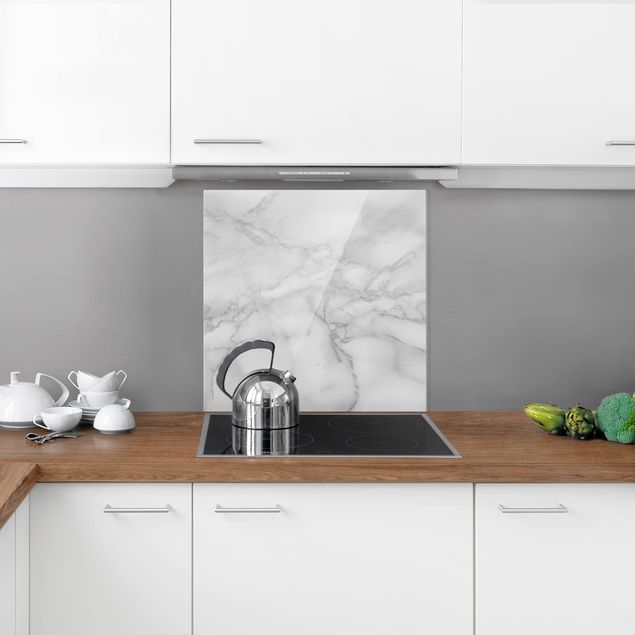 Küche Dekoration Marmoroptik Schwarz Weiß