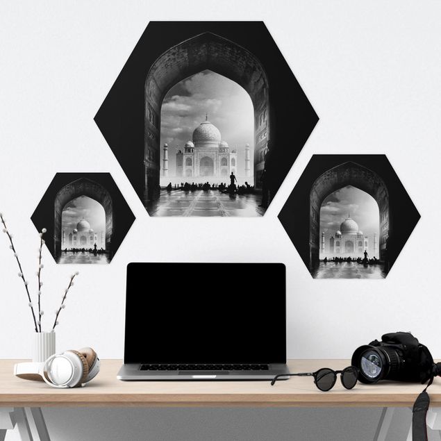 Wanddeko schwarz-weiß Das Tor zum Taj Mahal