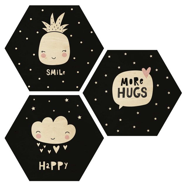 Wanddeko Mädchenzimmer Happy Smile Hugs