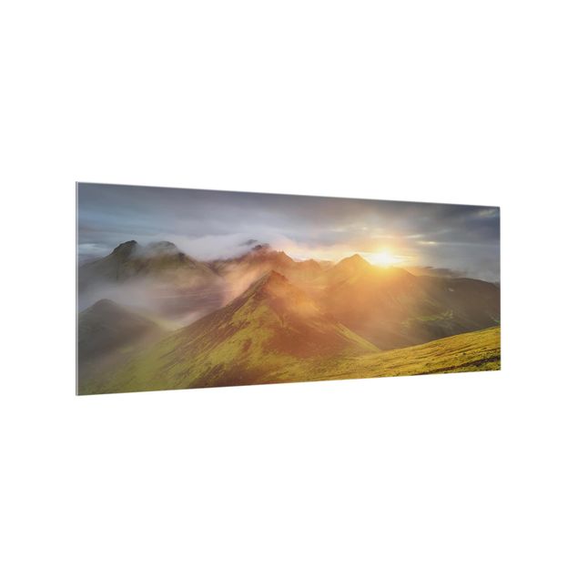 Wohndeko Landschaftspanorama Storkonufell im Sonnenaufgang