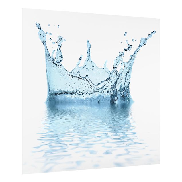 Glas Spritzschutz - Blue Water Splash No.2 - Quadrat - 1:1