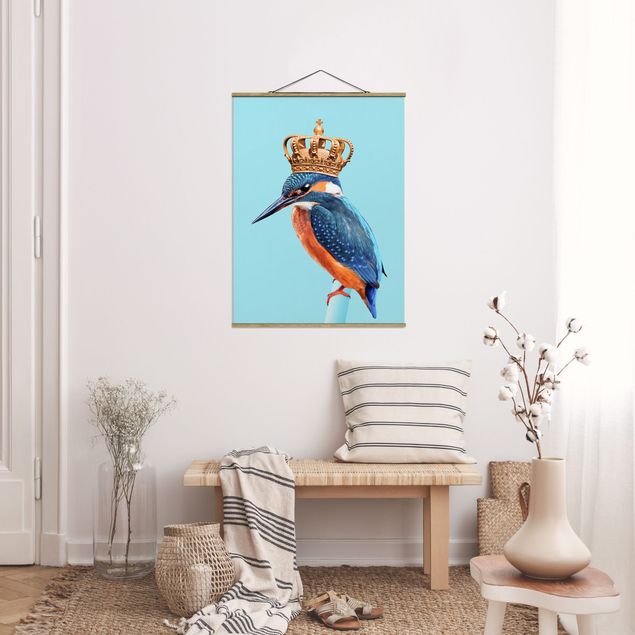 Wanddeko Wohnzimmer Eisvogel mit Krone