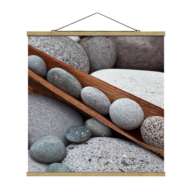 Wanddeko grau Stillleben mit grauen Steinen