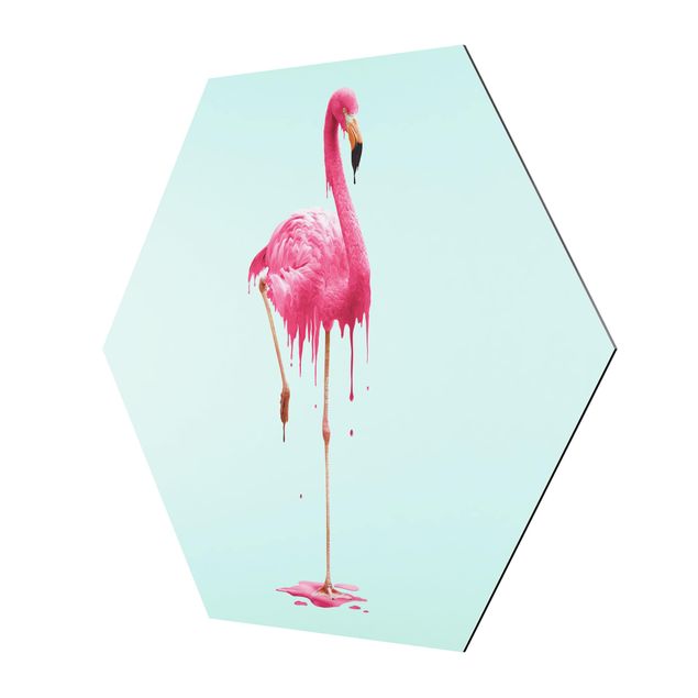 Wanddeko Treppenhaus Schmelzender Flamingo
