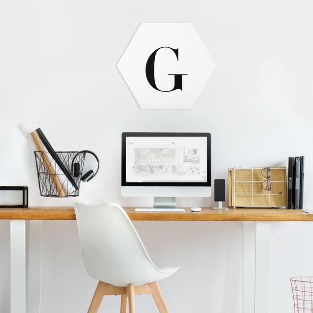 Wanddeko Esszimmer Buchstabe Serif Weiß G