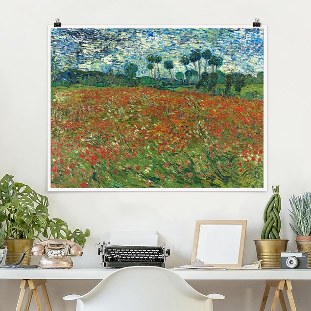 Wandbilder Mohnblumen Vincent van Gogh - Mohnfeld