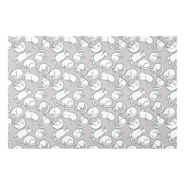 Deko Illustration Katzen Muster in Grau