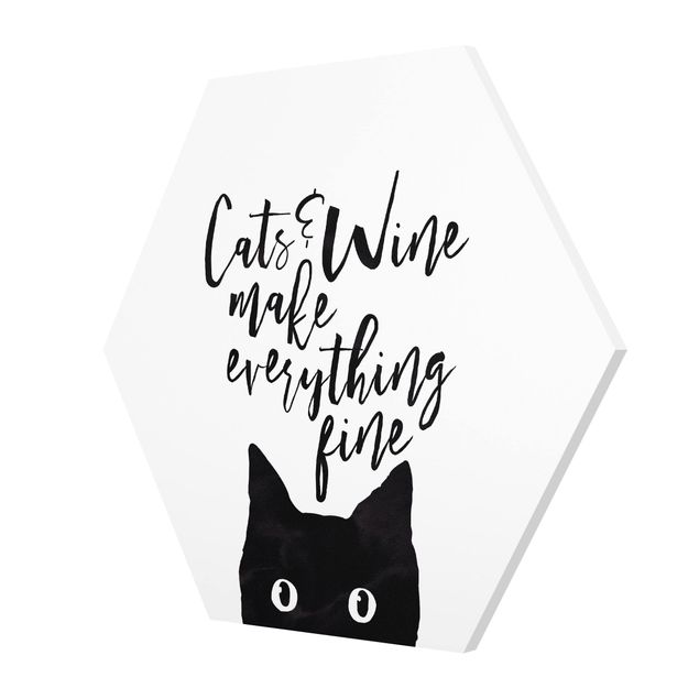 Wanddeko Treppenhaus Cats and Wine make everything fine
