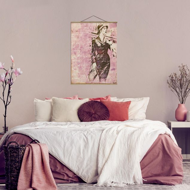 Wanddeko Schlafzimmer Vintage Collage - Pariserin