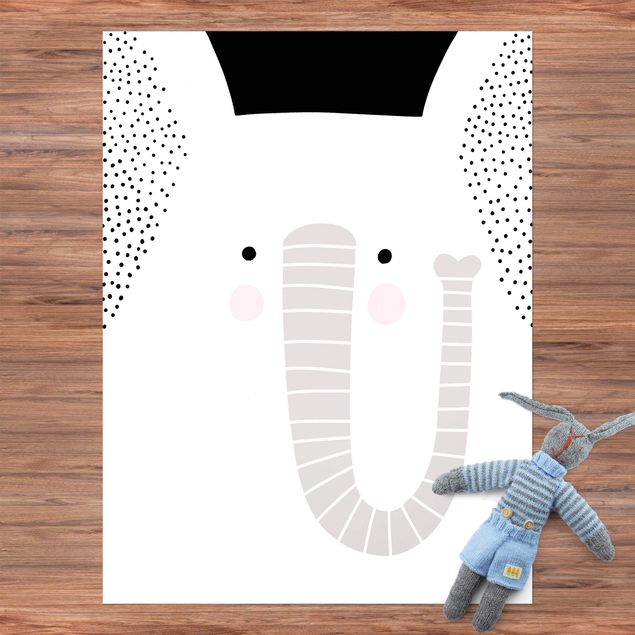Wanddeko Babyzimmer Tierpark mit Mustern - Elefant