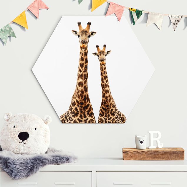 Wanddeko Schlafzimmer Portait Zweier Giraffen