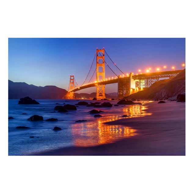 Wanddeko Flur Golden Gate Bridge am Abend