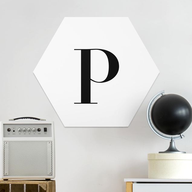 Wanddeko Schlafzimmer Buchstabe Serif Weiß P