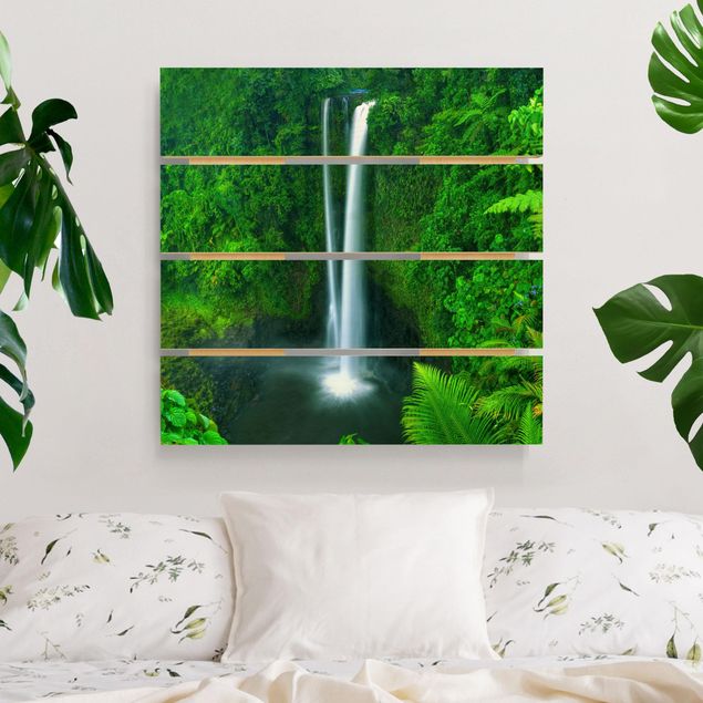 Wanddeko Schlafzimmer Paradiesischer Wasserfall