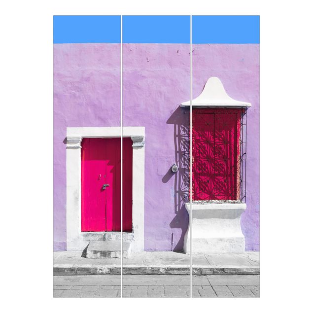 Wanddeko Esszimmer Rosa Fassade Pinke Tür