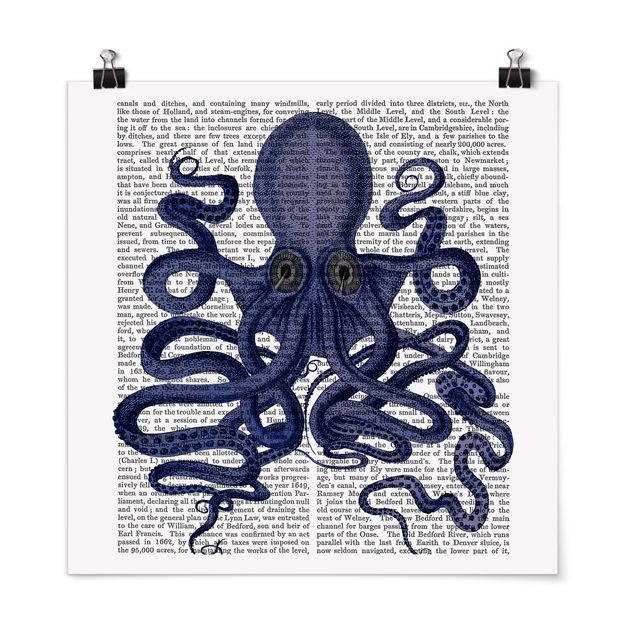 Wanddeko Wohnzimmer Tierlektüre - Oktopus