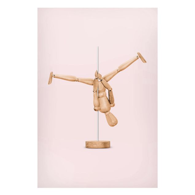 Wanddeko Flur Poledance mit Holzfigur
