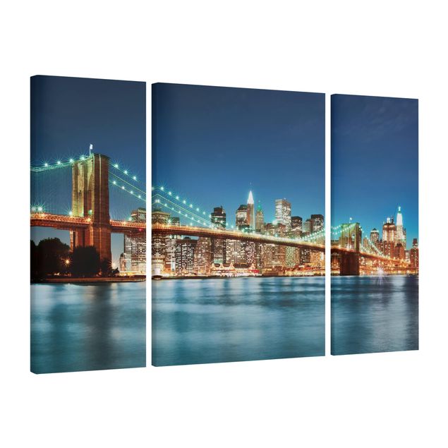 Wandbilder New York Nighttime Manhattan Bridge
