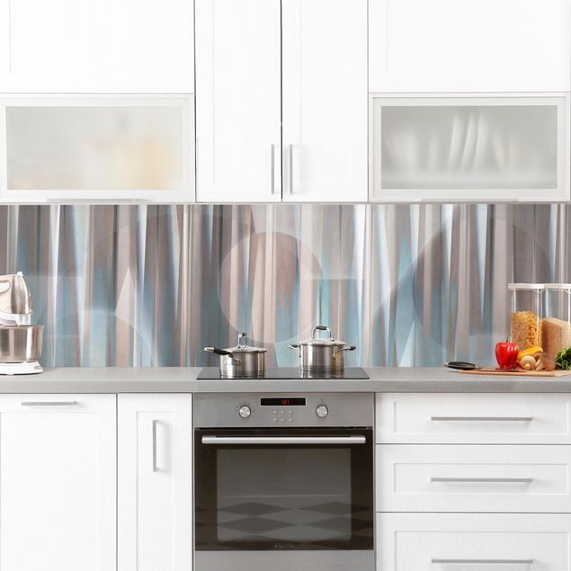 Küche Dekoration Geometrische Formen in Kupfer und Blau