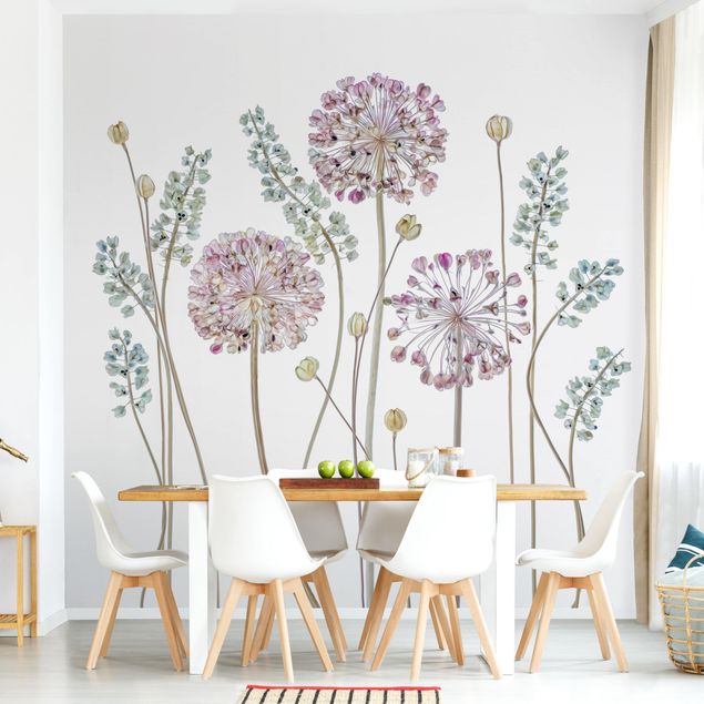 Wanddeko Blume Allium Illustration