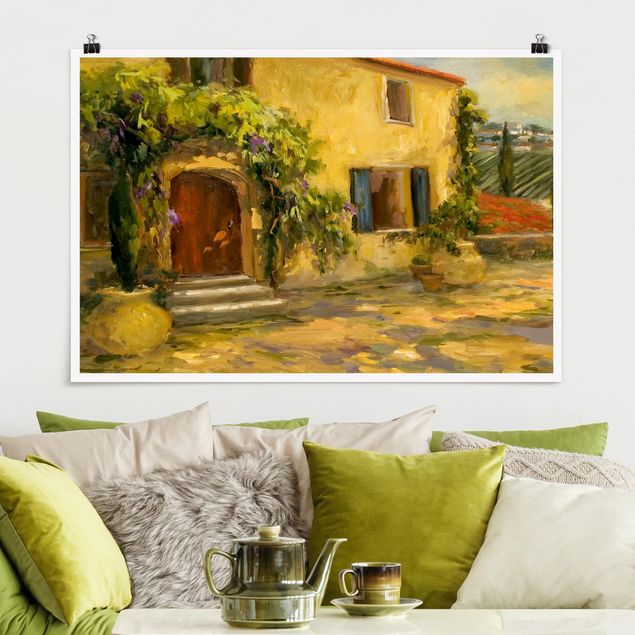 Wanddeko gelb Italienische Landschaft - Toskana