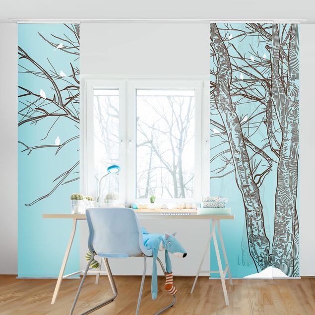 Wanddeko Schlafzimmer Winterbäume