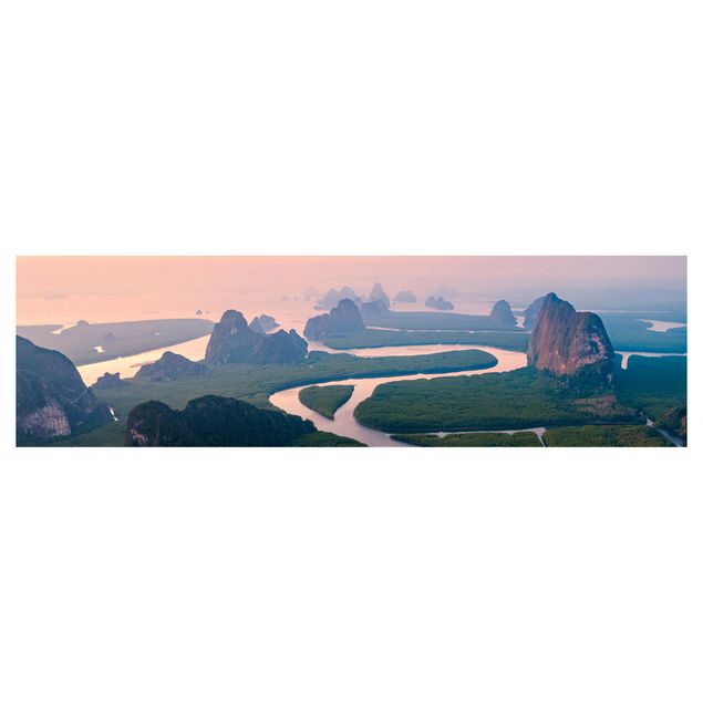 Wanddeko Landschaftspanorama Flusslandschaft in Thailand