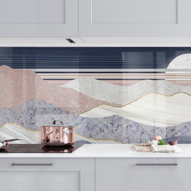 Küche Dekoration Wellenförmige Berglandschaft