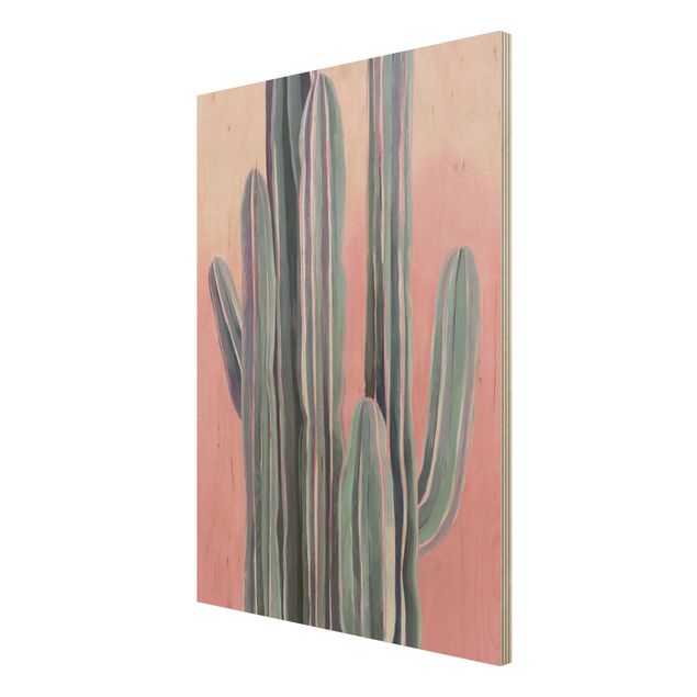 Wanddeko Esszimmer Kaktus auf Rosa I