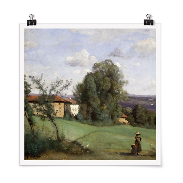 Wanddeko Schlafzimmer Jean-Baptiste Camille Corot - Ein Bauernhof